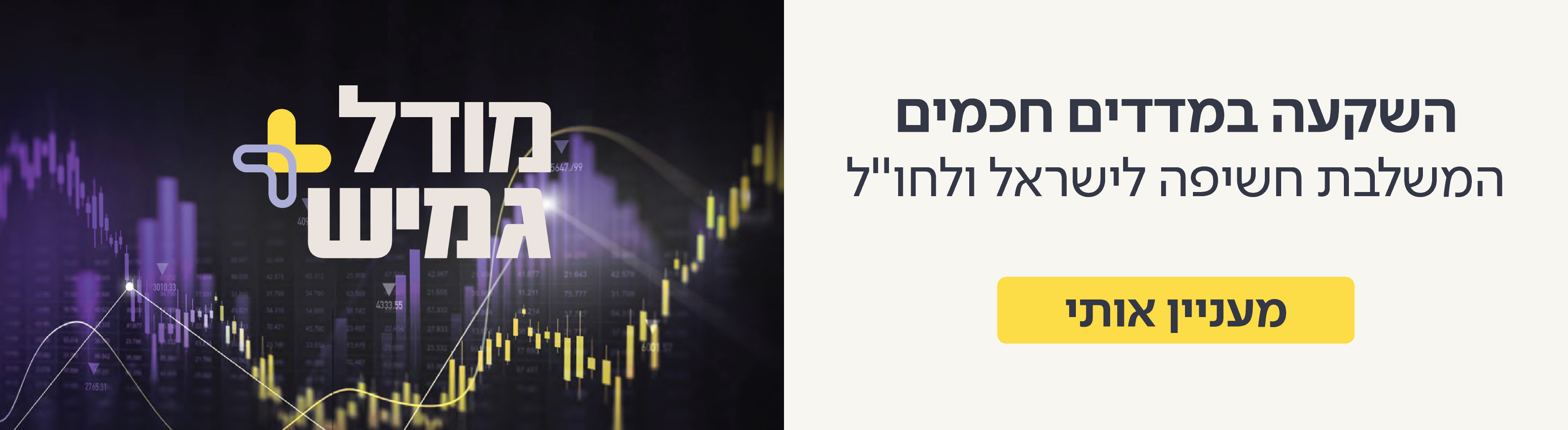 מודל השקעה שקלי חכם במוצרי ההשתלמות, קופת הגמל' קופת הגמל להשקעה ופוליסת חיסכון מבית מנורה מבטחים השקעות 